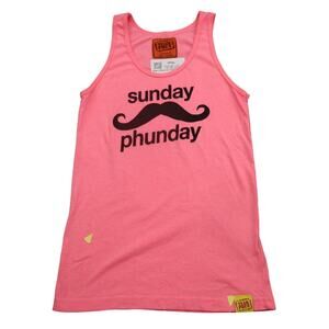 Sunday Phunday Shirt Womens XS Pink  Team Phun Scoop Neck Sleeveless Tank Top